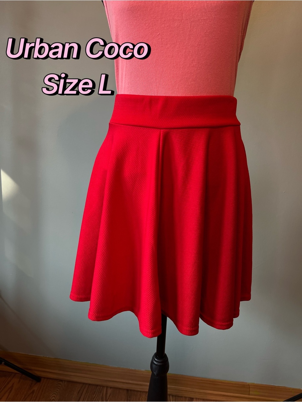 Urban Coco Red Skater Skirt Size L
